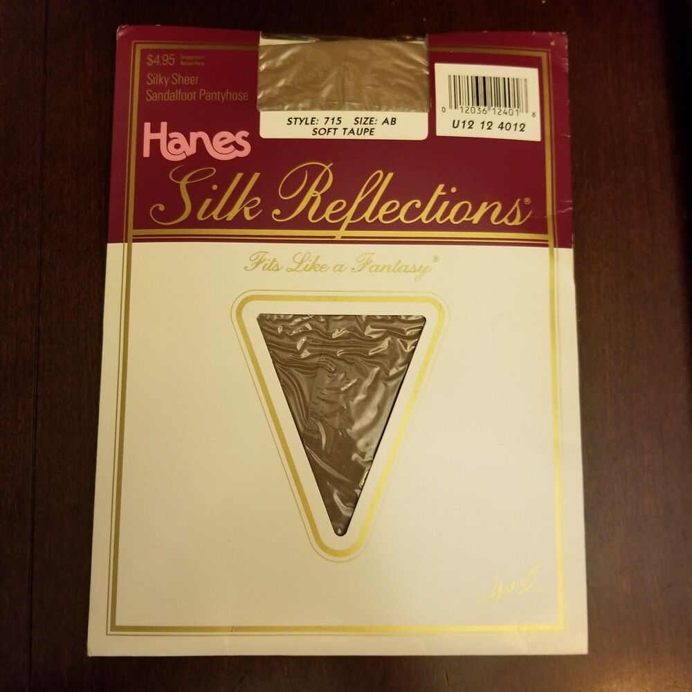 Hanes Silk Reflections Silky Sheer Sandalfoot Pantyhose Soft Taupe Size AB